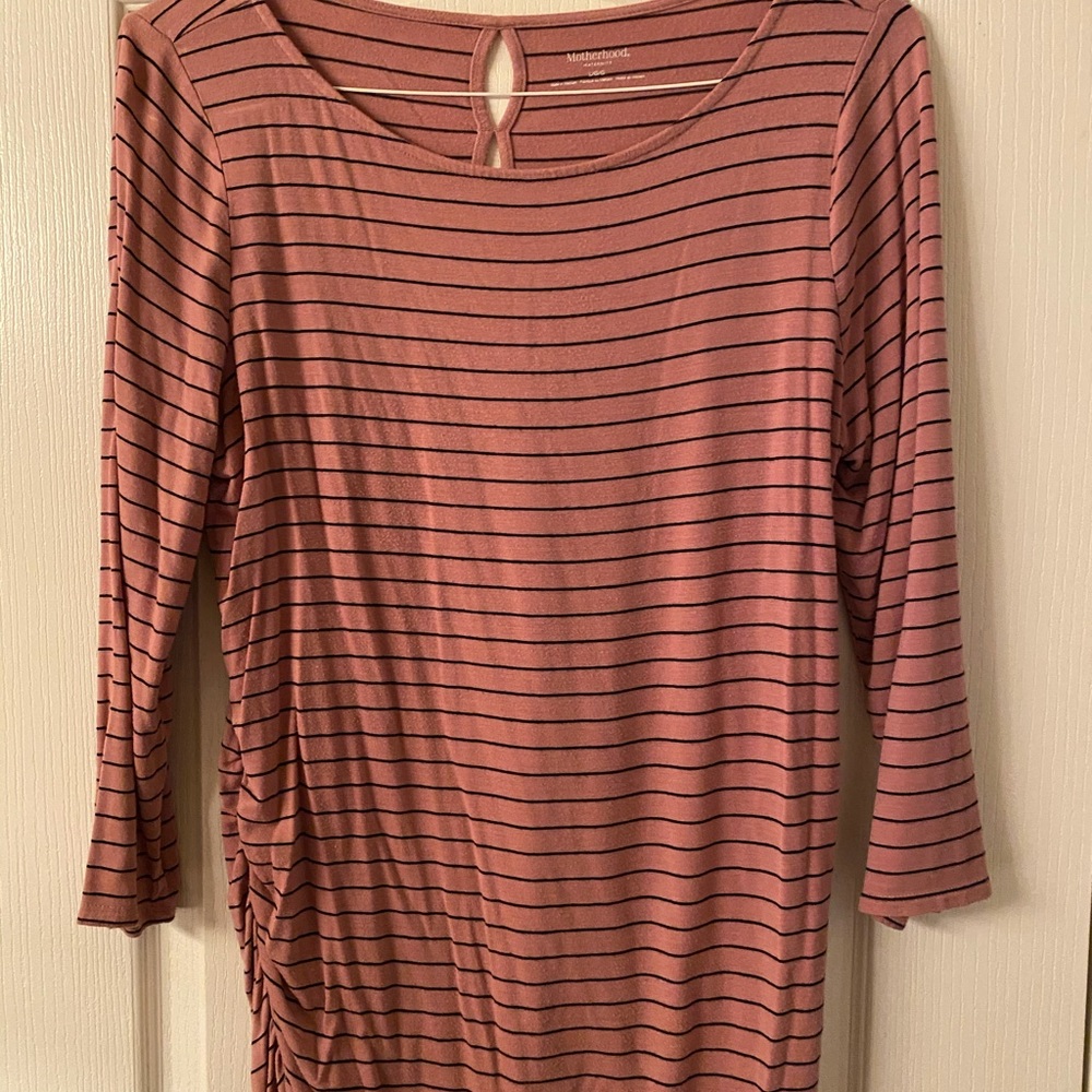 Striped 3/4 sleeve shirt pink with Blake